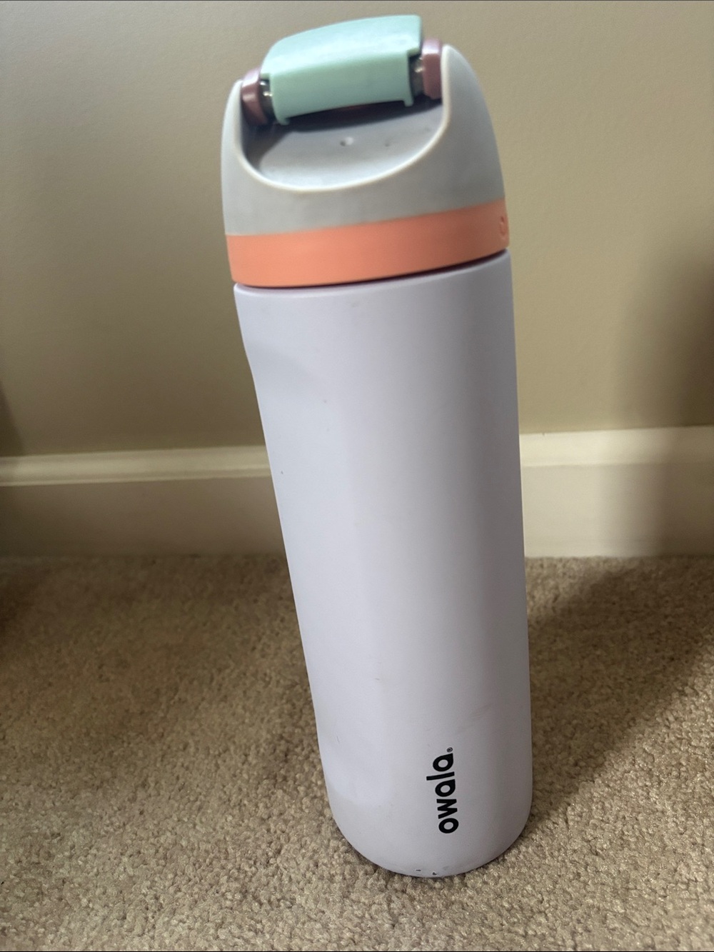 Owola Pastel White Stainless Steel Insulated Water Bottle